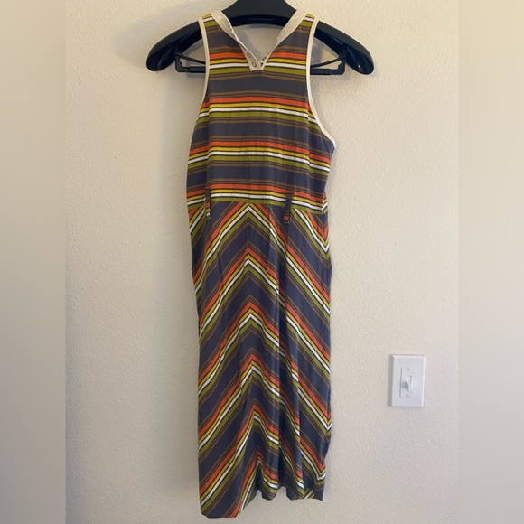 Women’s Olive Striped Sleeveless MIDI by orla Kiley size small - Picture 1 of 5